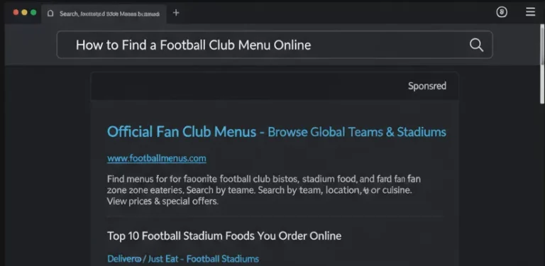 Football Club Menu