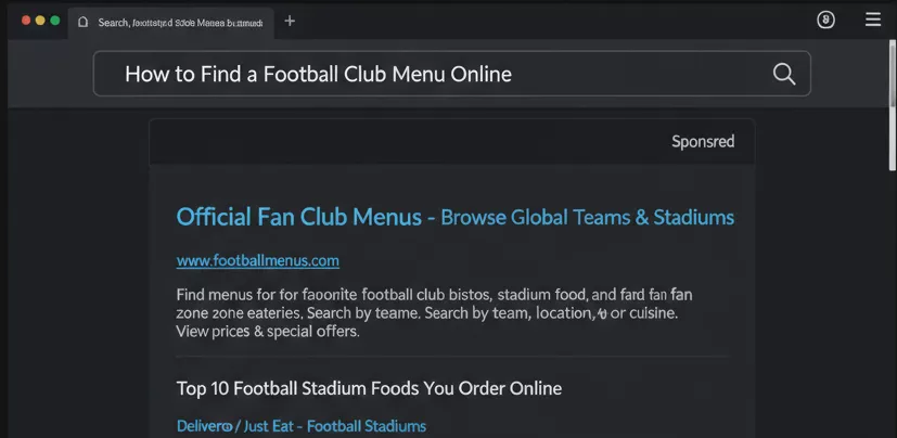 How to Find a Football Club Menu Online