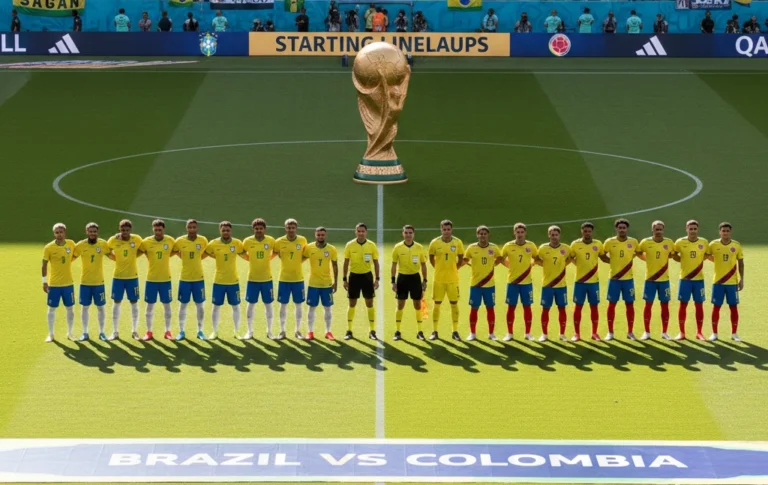 Brazil National Football Team vs Colombia Lineups