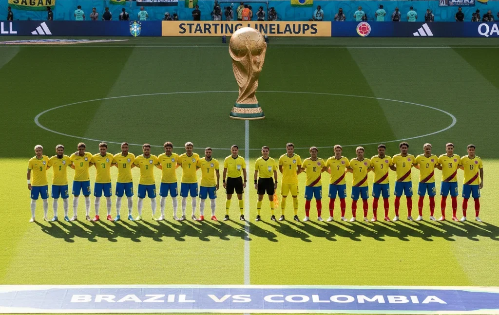Brazil National Football Team vs Colombia Lineups