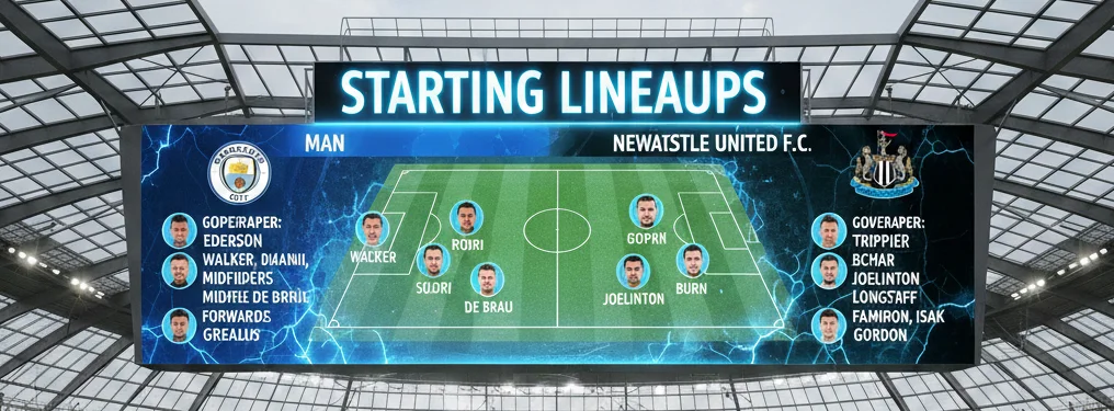 Man City vs Newcastle United F.C. Lineups