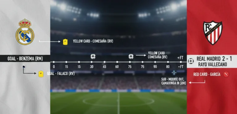 Real Madrid vs Rayo Vallecano Timeline