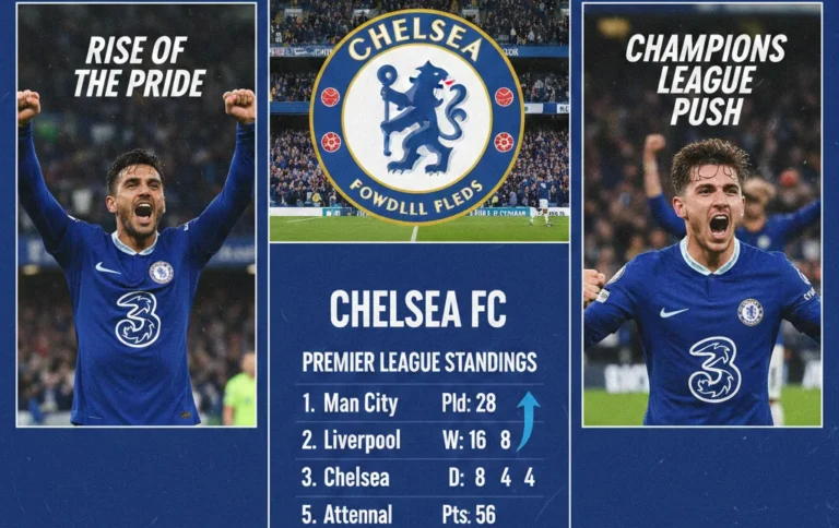 chelsea standings in premier league