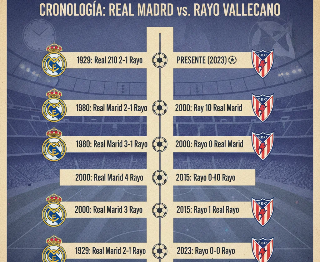 cronología de real madrid contra rayo vallecano