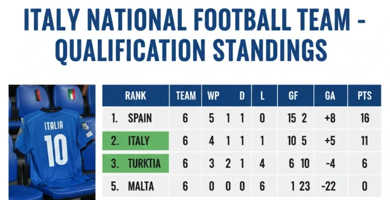 italy national football team standings