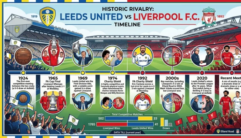 Leeds United vs Liverpool F.C. Timeline
