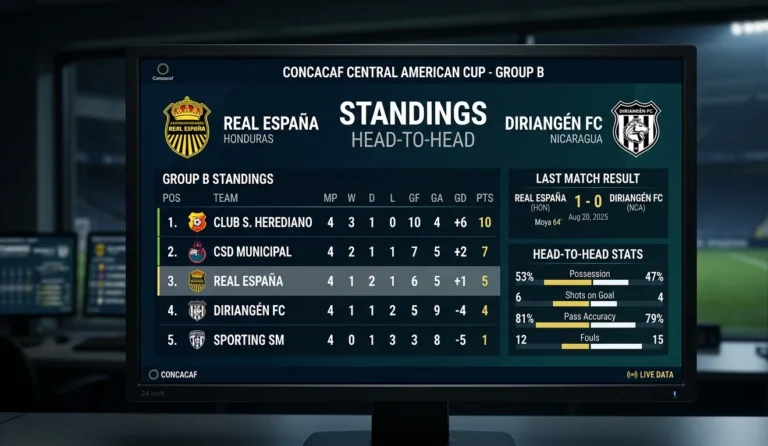 real españa vs diriangén fc standings