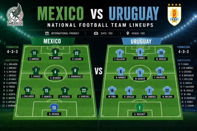 mexico national football team vs uruguay national football team lineups