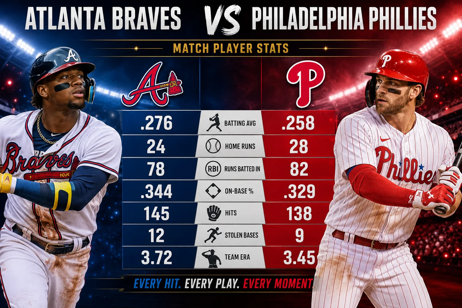 atlanta braves vs phillies match player stats