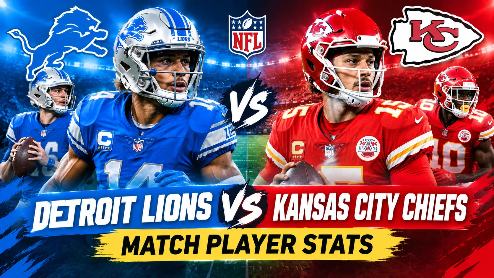 Detroit Lions vs Kansas City Chiefs Match Player Stats