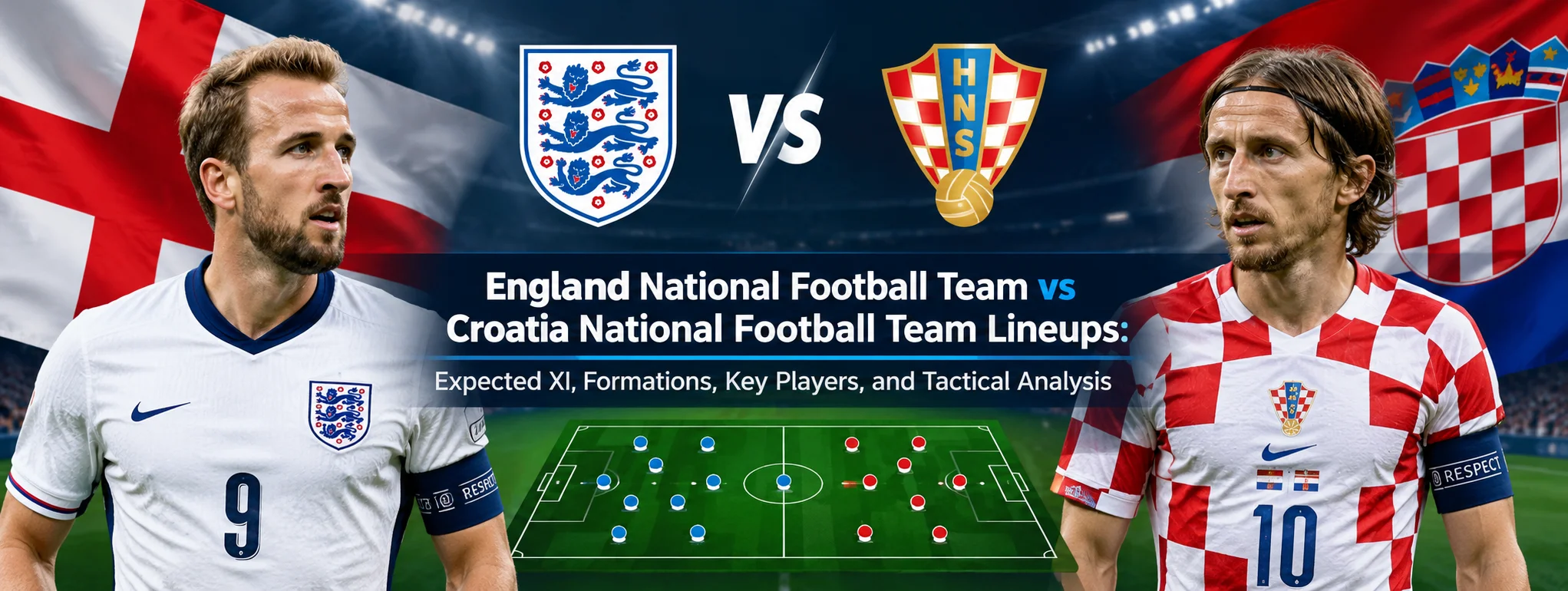 England National Football Team vs Croatia National Football Team Lineups